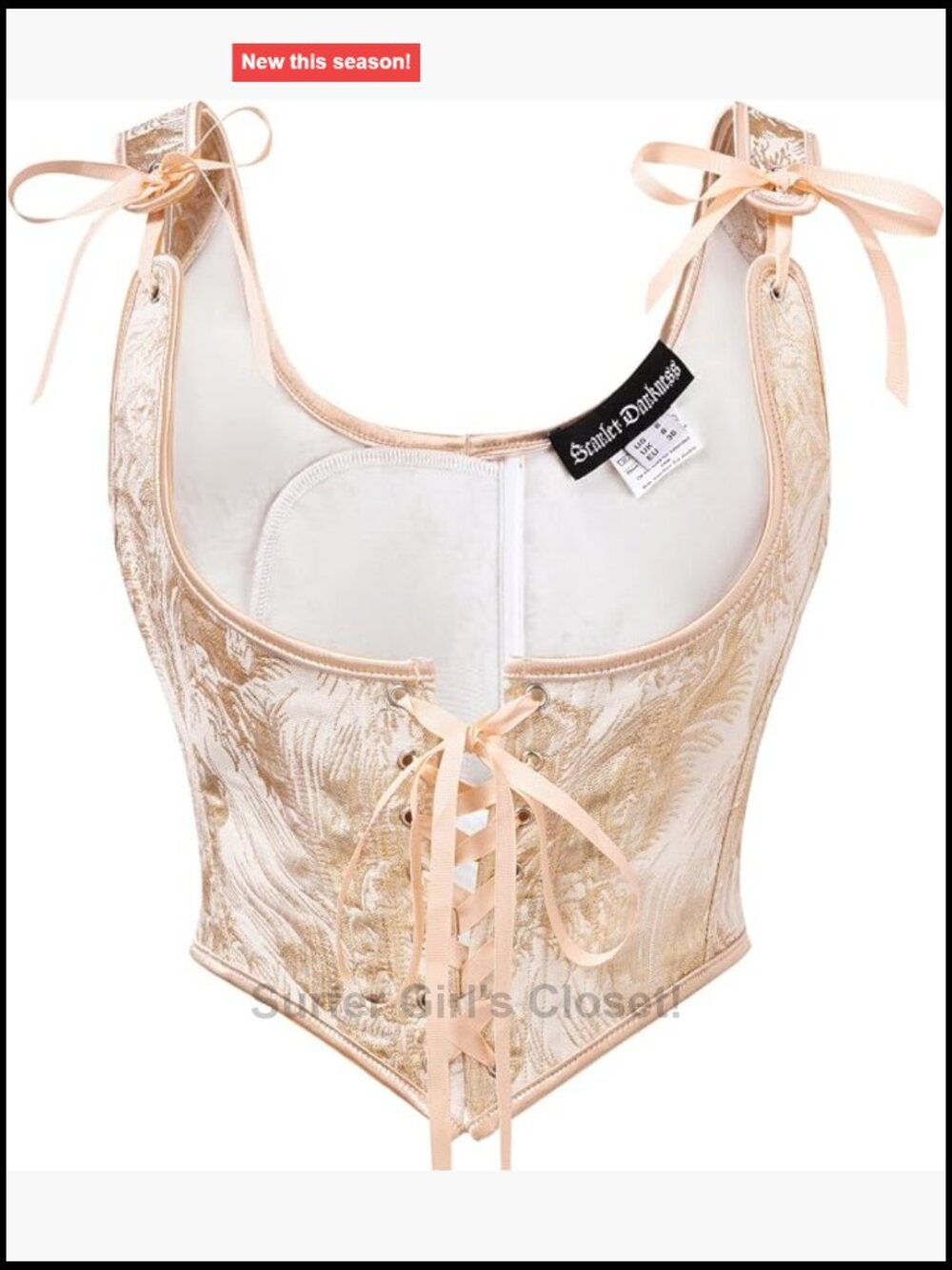 Renaissance Corset Top Underbust Lace-Up Jacquard Bustier